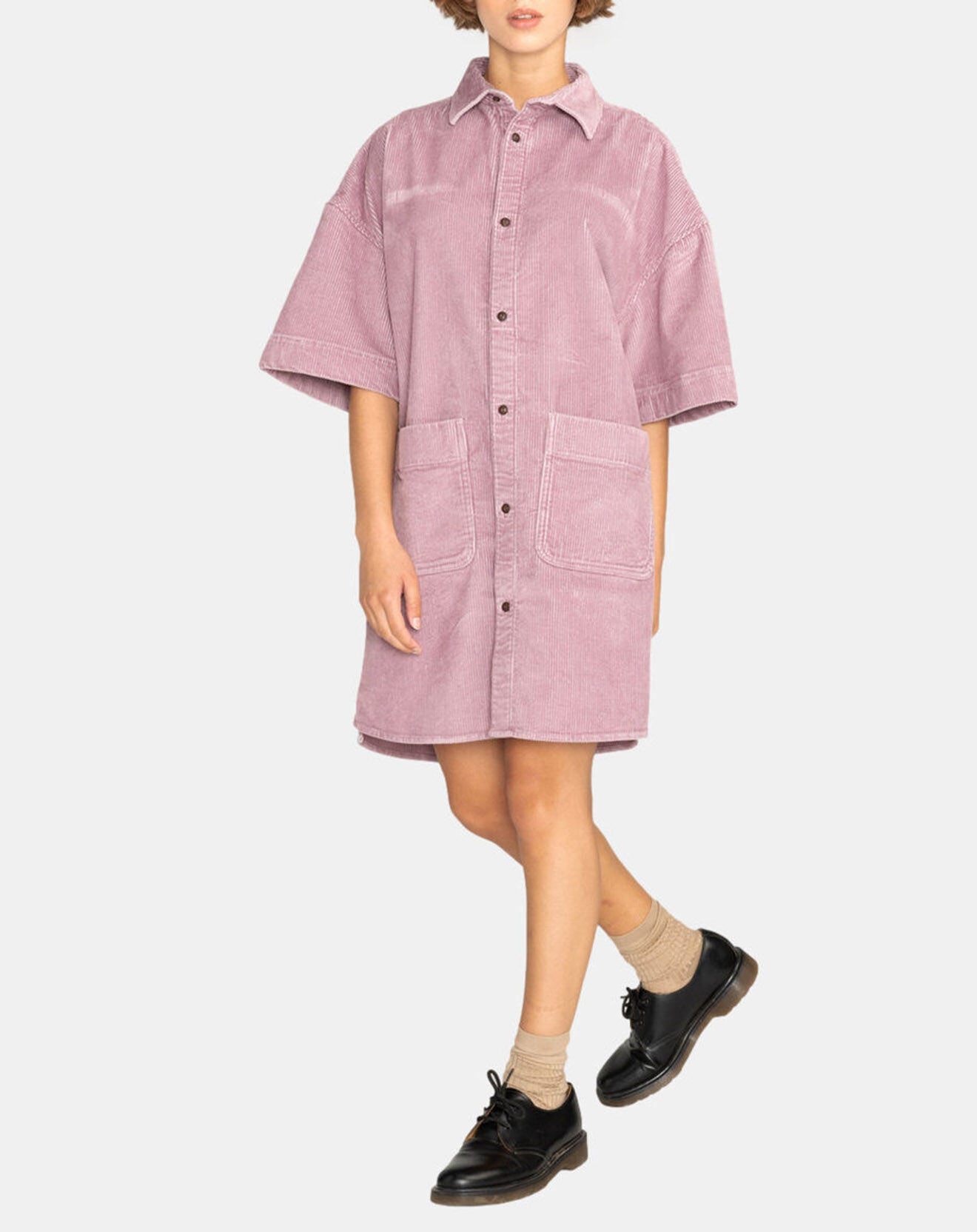Element Robe en Velours côtelé rose