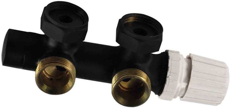 Boss & Wessing - Rio - Radiator Onderblok - Mat Zwart - Thermostatisch - 3/4'' Aansluiting