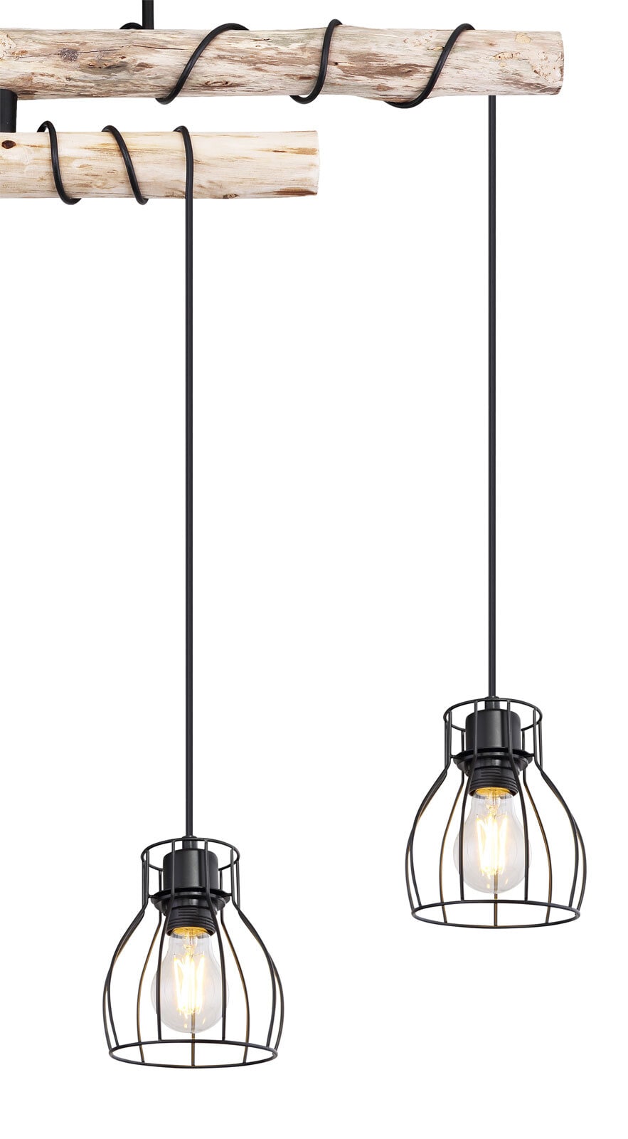 MINA Deckenlampe, schwarz 15326-4D, B/H/T: 90 x 100 x 14 cm, Metall, Holz