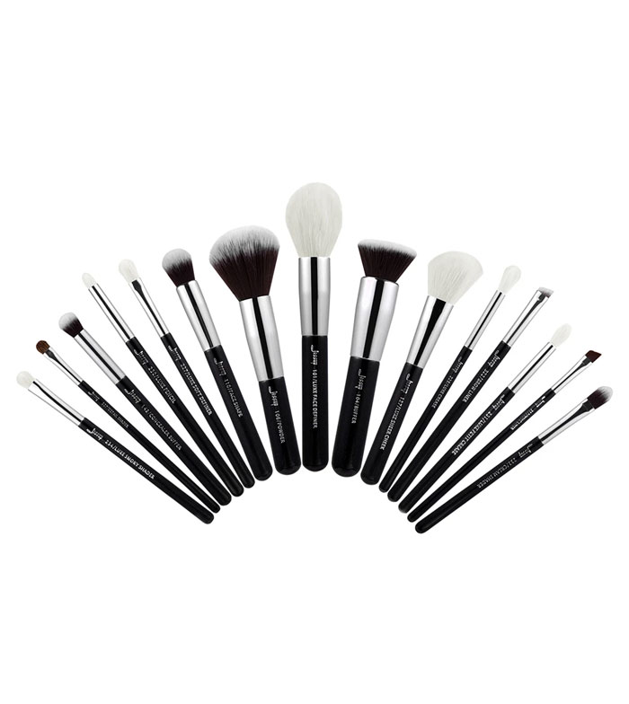 Jessup Beauty - Conjunto de pincéis 15 pcs - T180: Black/Silver