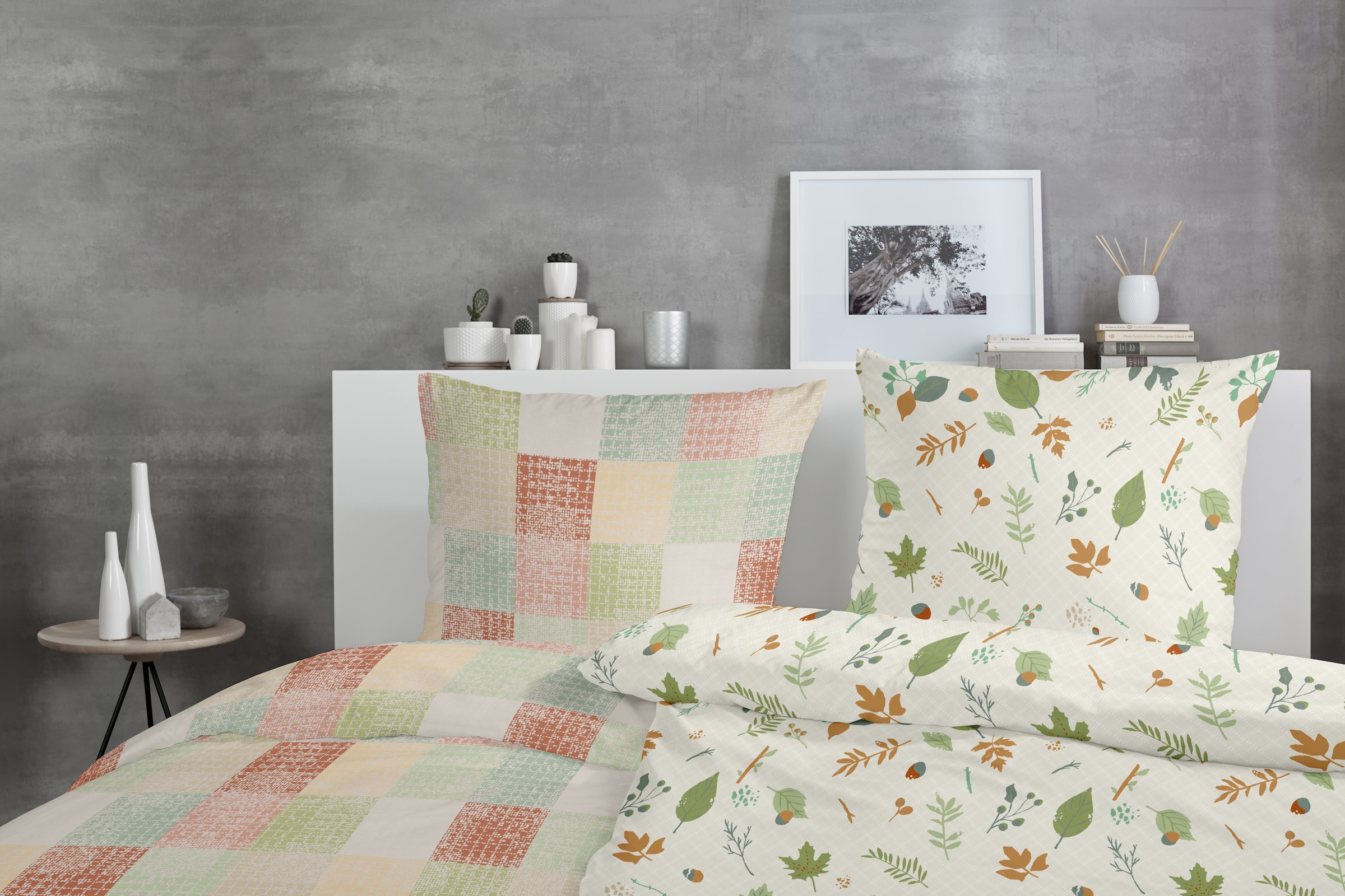Primera Bettwäsche »Biber-Bettwäsche Branches« 2 Stk. tlg. mit floralen Motiven