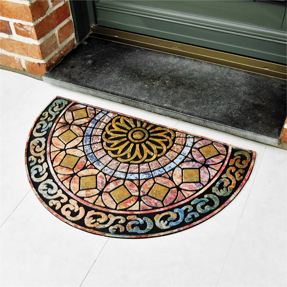 Tapis demi-lune vitraux