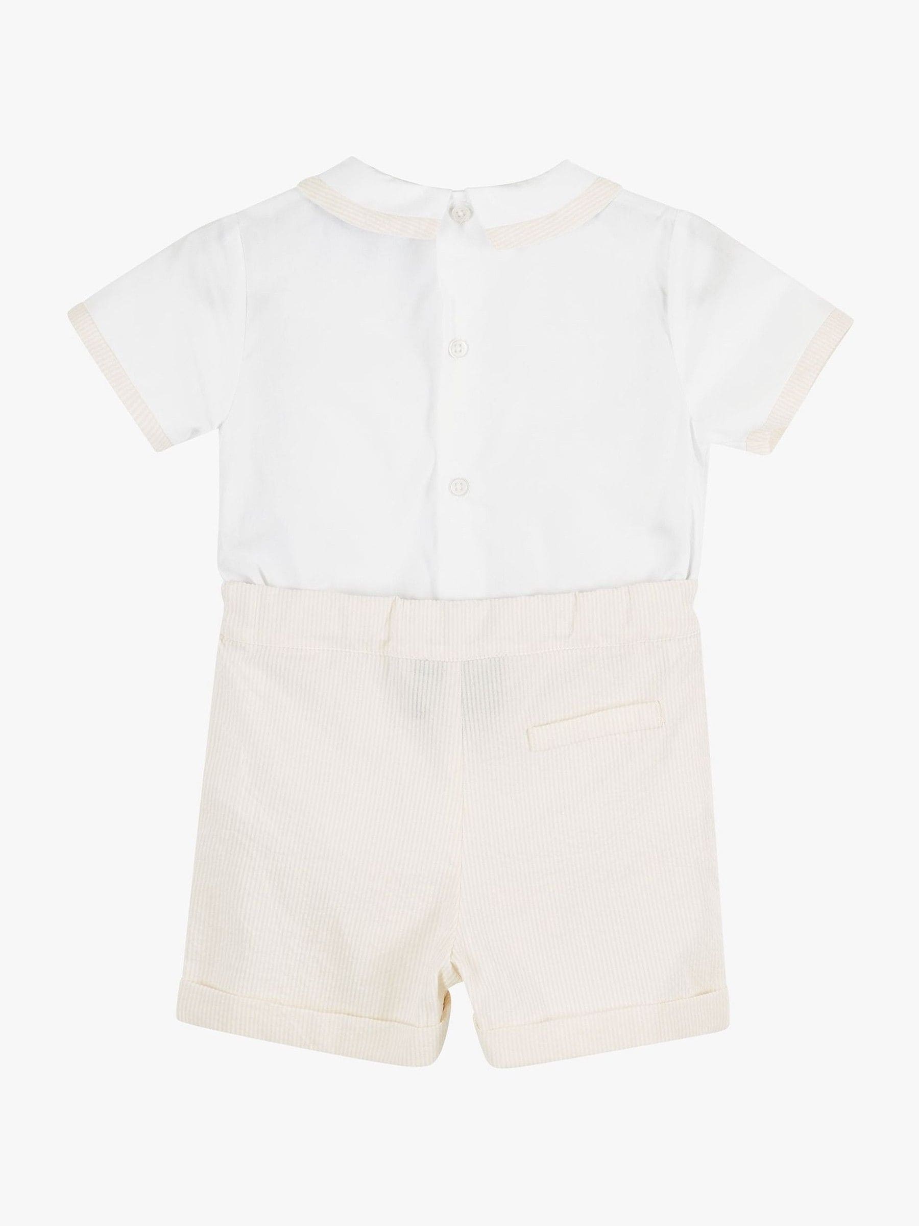Trotters London Little 100% katoenen Rupert set in havermout/wit
