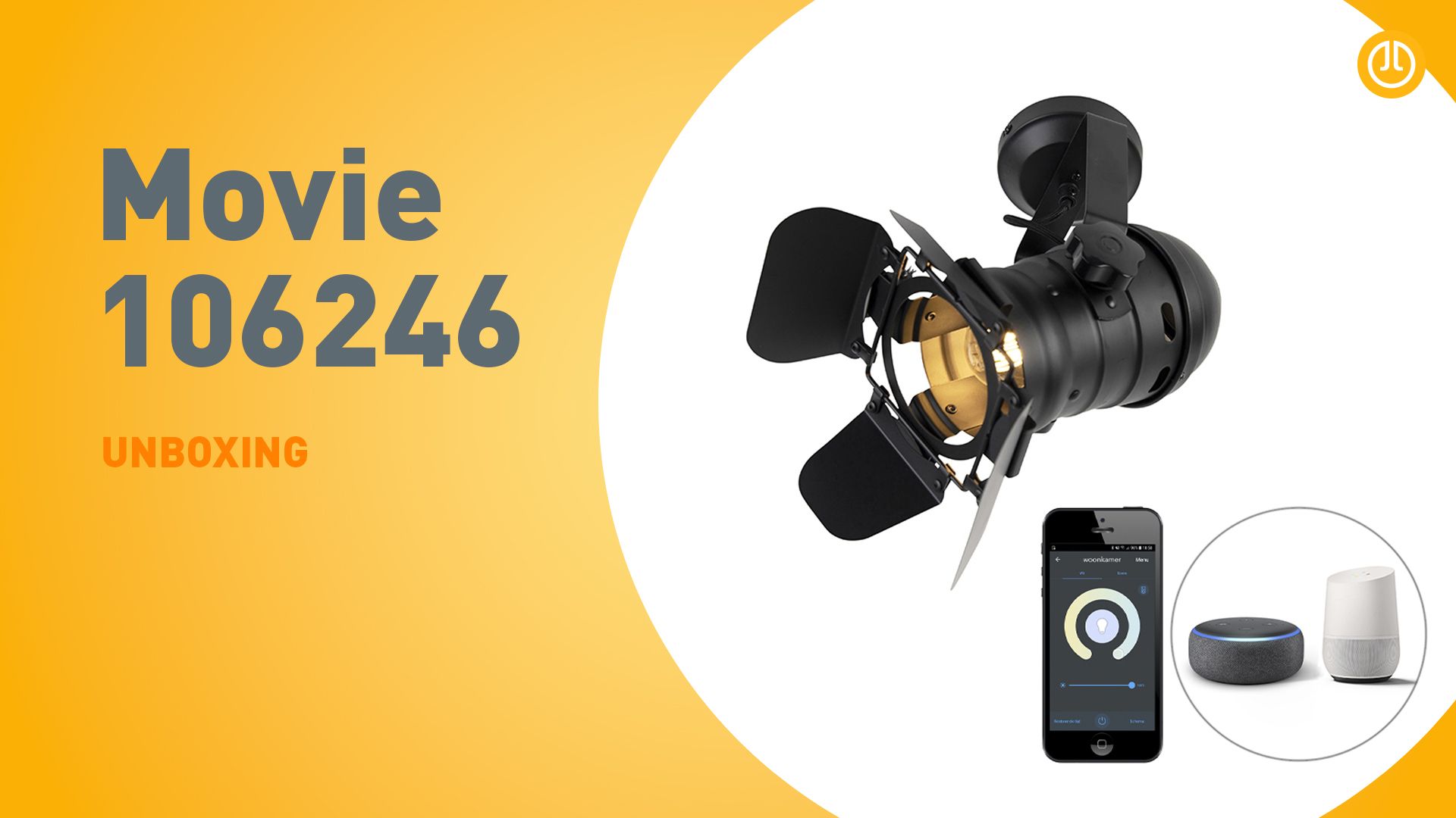Smart studiospot zwart draai- en kantelbaar incl. Wifi A60 - Movie