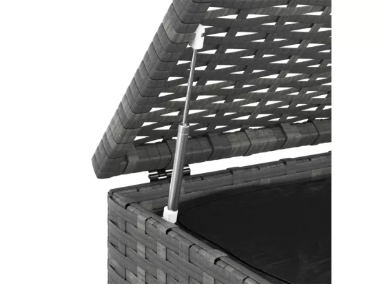 Boîte à coussins de jardin Résine tressée 100x97,5x104 cm Gris