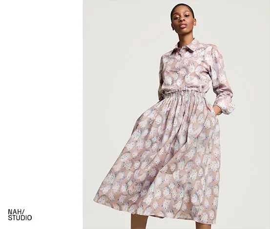 NAH/STUDIO Longbluse | Bio-Baumwolle, Print