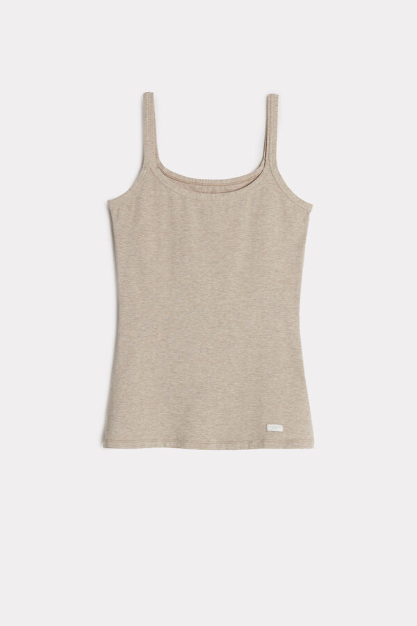Blusa de algodão com alças finas
