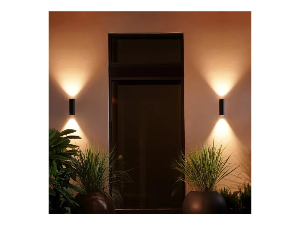 Philips Hue White and Color Ambiance Appear - Væglampe - LED - 2 åbninger - 8 W (tilsvarende 49 W) - 16 millioner farver - 2000-6500 K - sort