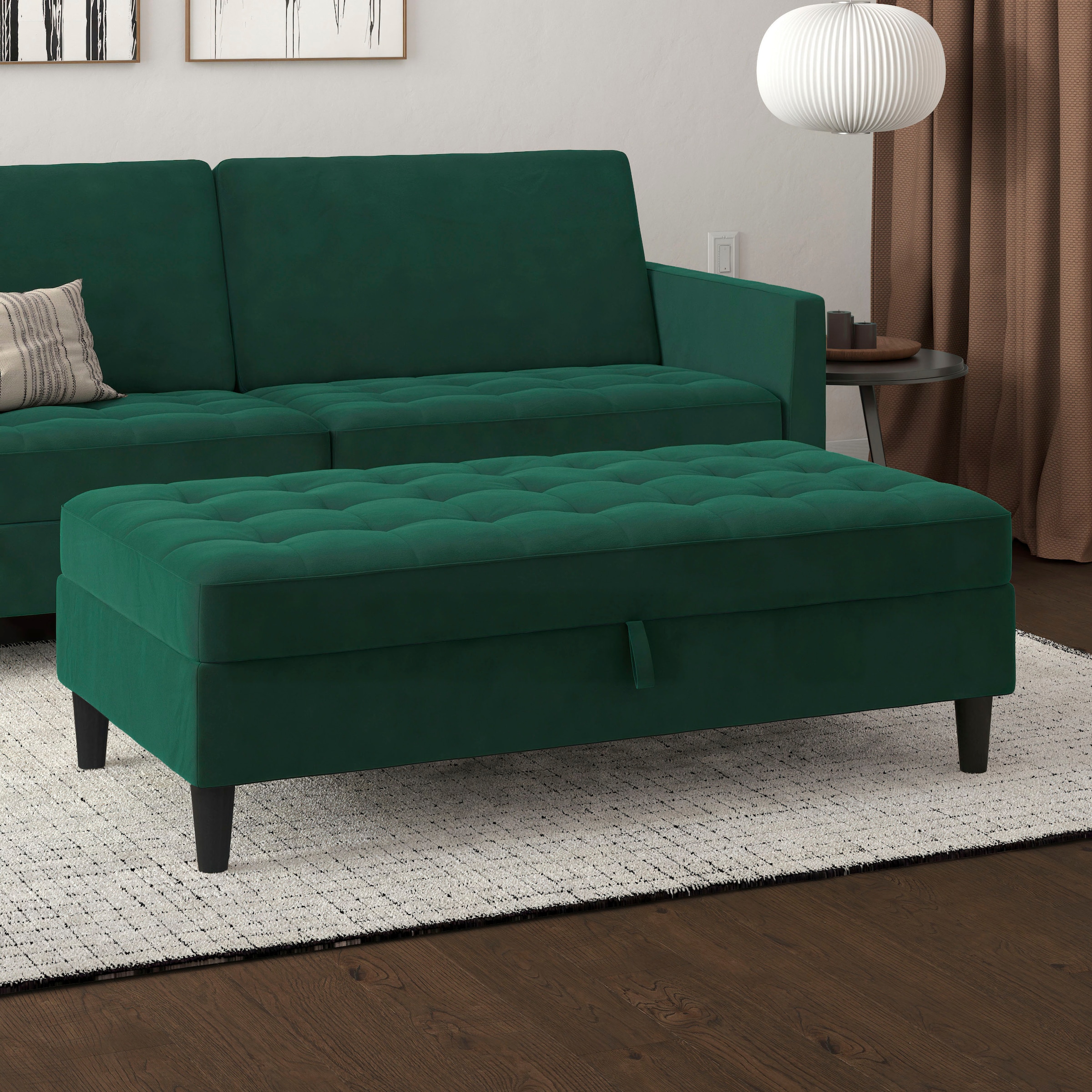 Dorel Home Stauraumhocker »Presley« Polsterhocker mit Stauraum, frei im Raum stellbar, Sitzhöhe 43 cm