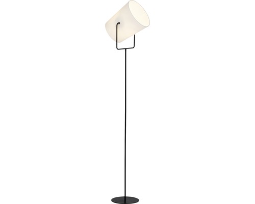Staande lamp, 1-lichts, H 159 cm, Bucket, wit/zwart, met voetschakelaar