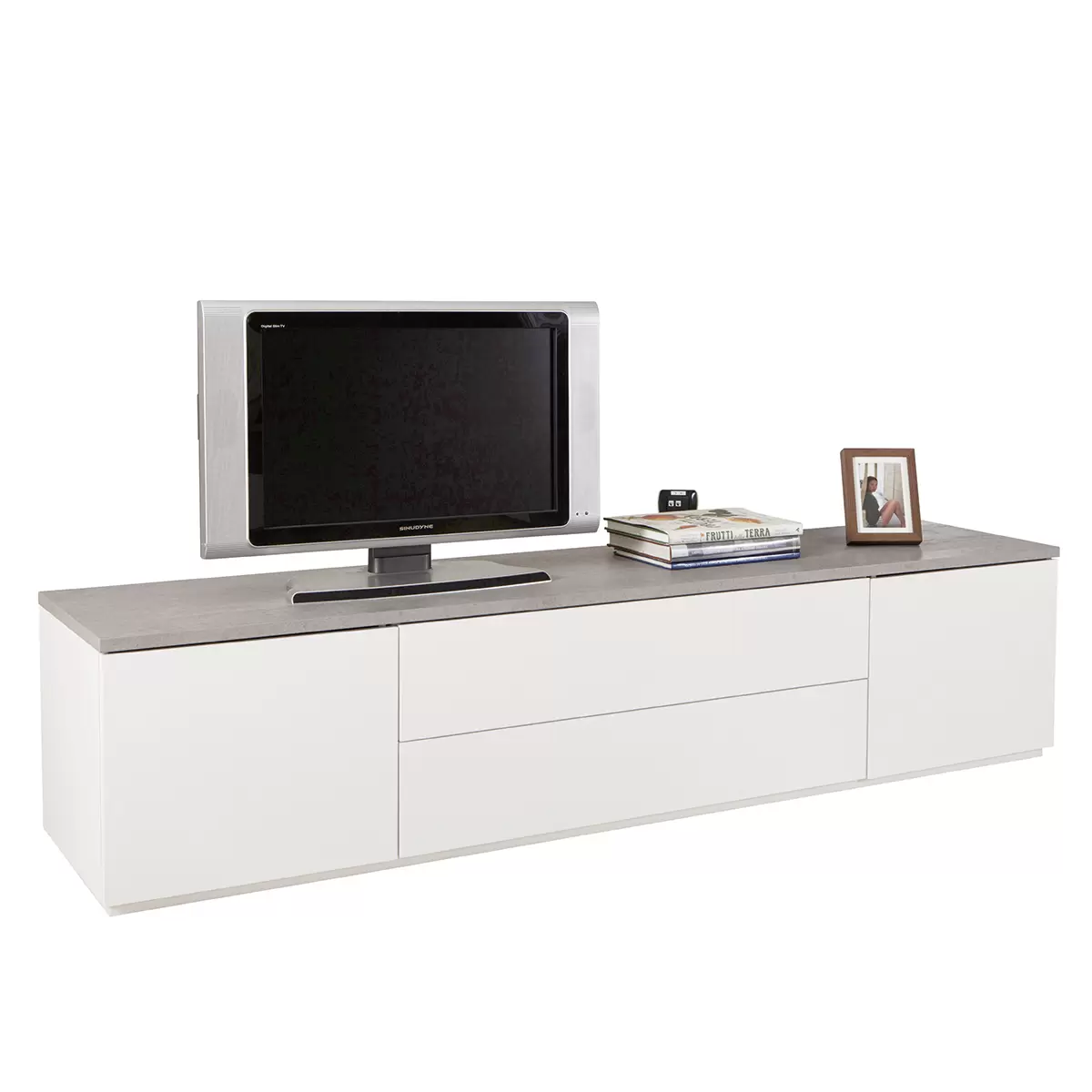 Lowboard Privilegio weiss,Betonoptik