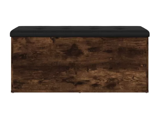 Banc de rangement chêne fumé 102x42x45 cm bois d'ingénierie