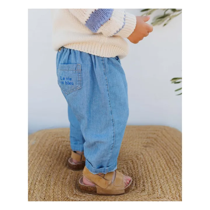 Búho Sarouel Denim Lin | Bleu jean