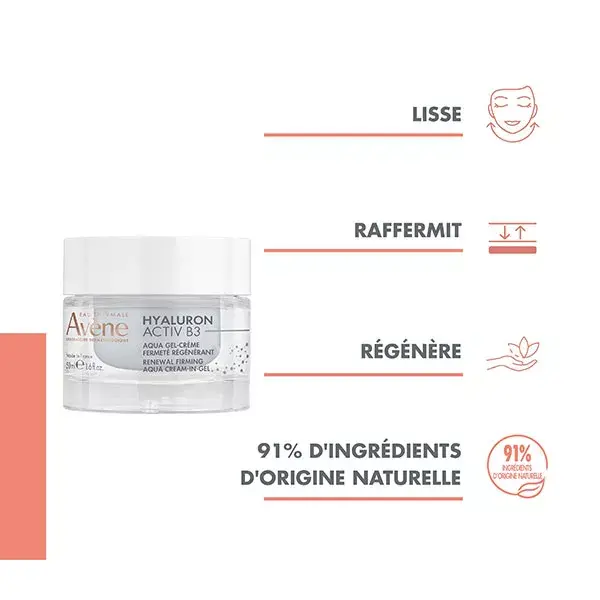 Avène Hyaluron Activ B3 Creme Diurno Aqua Gel Regenerador Celular 50ml