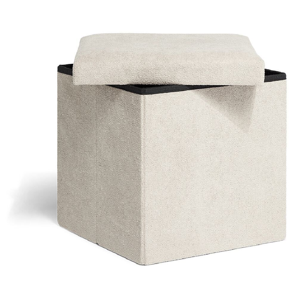 Pouf coffre Clara curly 38xH38x38cm vert