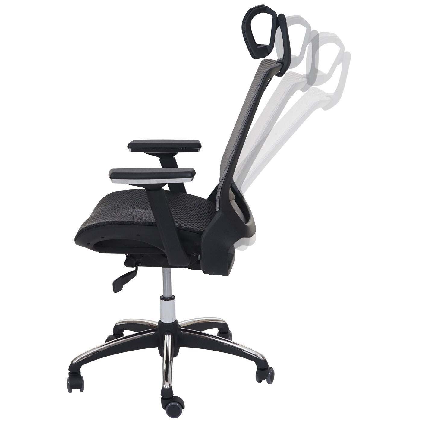Bürostuhl MCW-A59, Schreibtischstuhl, Sliding-Funktion Stoff/Textil ISO9001 ~ schwarz/grau