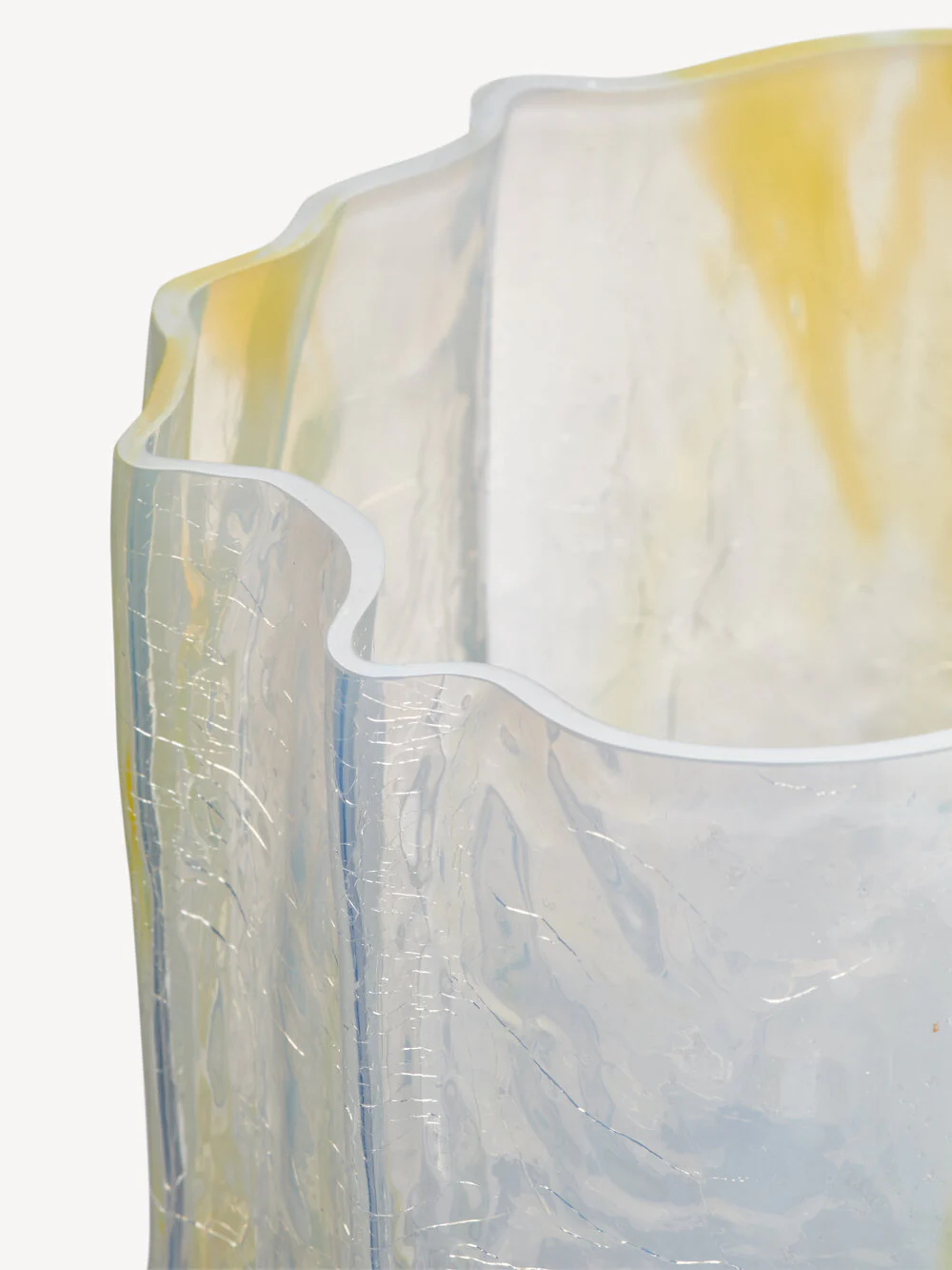 Kosta Boda  Crackle vase, lemon sorbet - H27 cm.