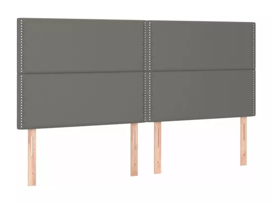 Sommier tapissier et matelas et LED Gris 180x200 cm Similicuir