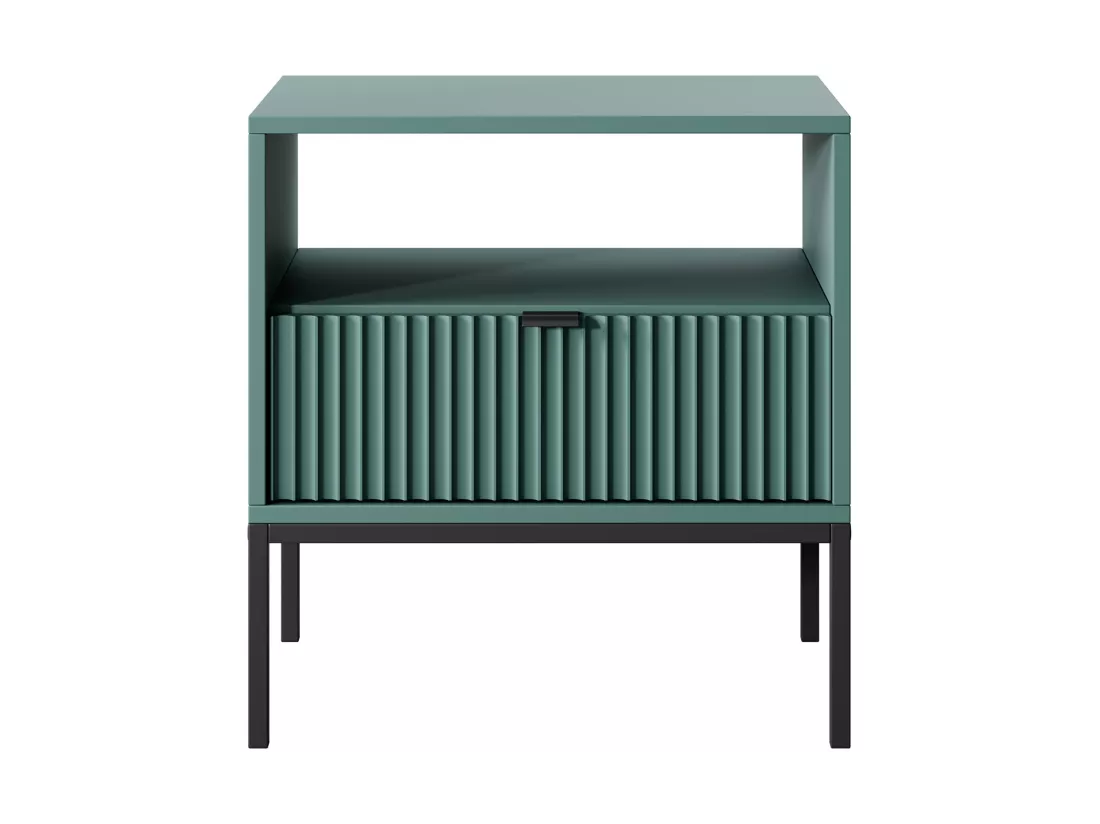 Lot de 2 tables de chevet 1 tiroir et 1 niche - Vert émeraude - LIOUBA de Pascal Morabito