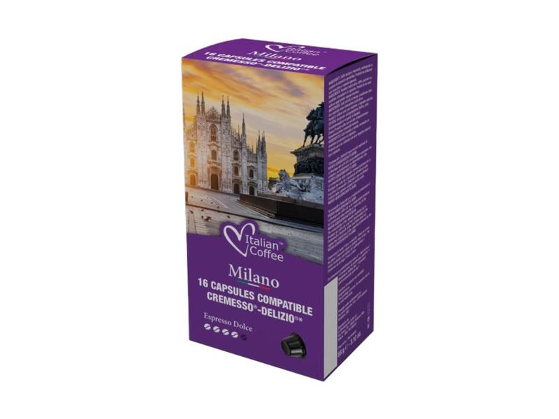 Italian Coffee Kaffeekapseln Delizio Milano Cremesso 16 Stü Kaffeekapseln für Delizio Maschinen