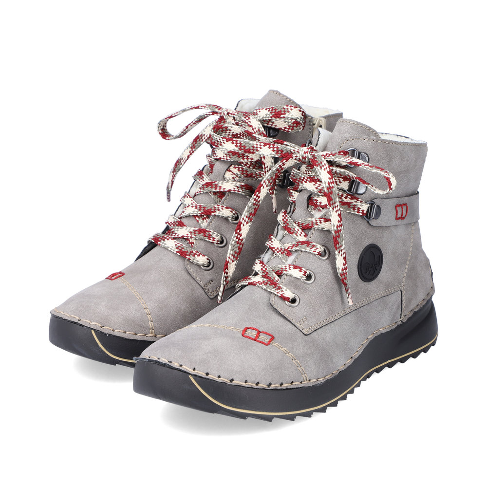 Rieker Damen-Schnürstiefelette mit Warmfutter Grau