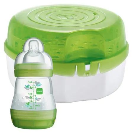 MAM Mikrowellen Dampfsterilisator inkl. 160 ml Anti Colic Flasche & Sauger
