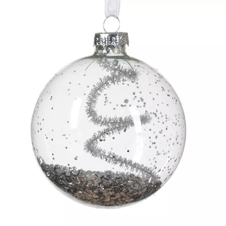 Lot de 3 boules de Noël (D80 mm) en verre Lux Argent