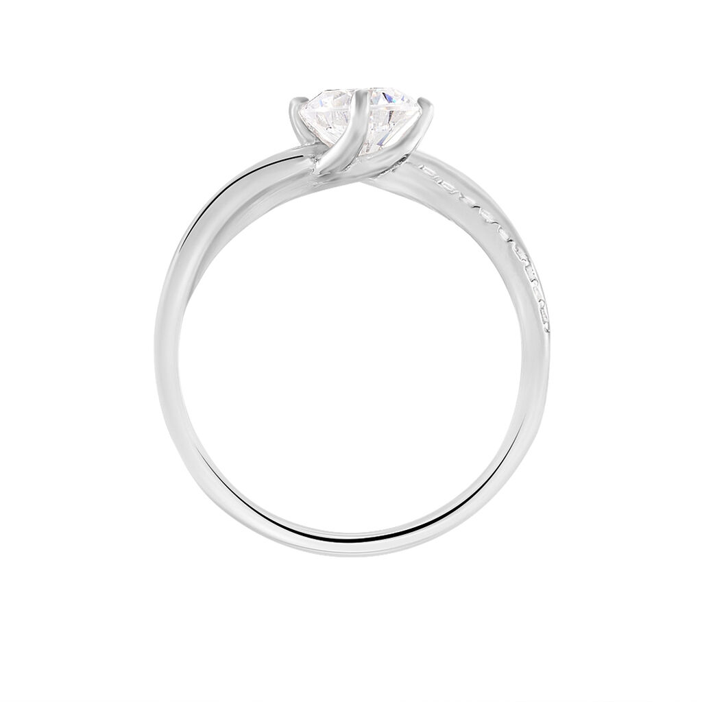 Bague Solitaire Essie Argent Blanc Oxyde De Zirconium
