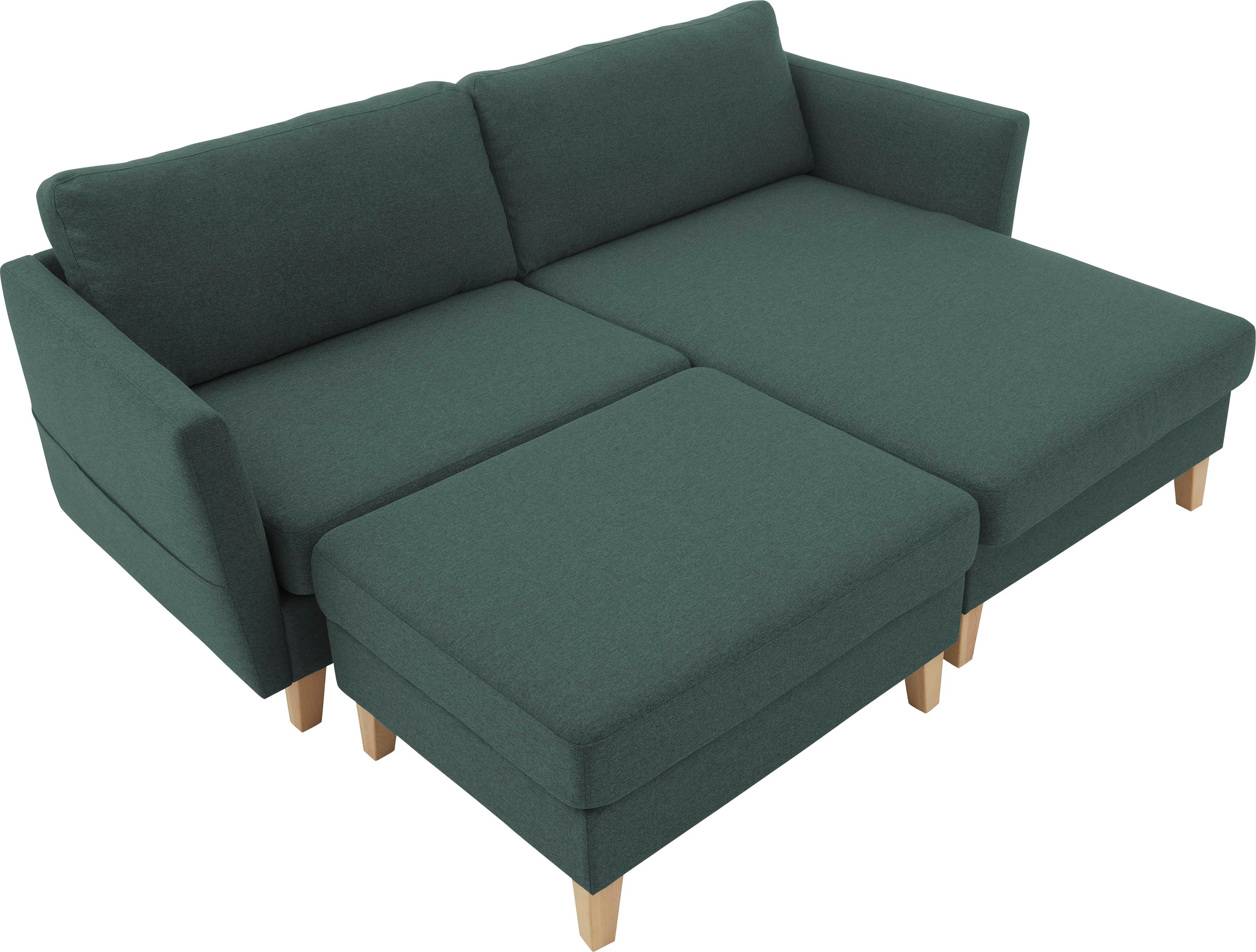 ATLANTIC home collection Hocker »Mailo« Masse (BxTxH): 88x69x45 cm, mit Massivholzfüssen