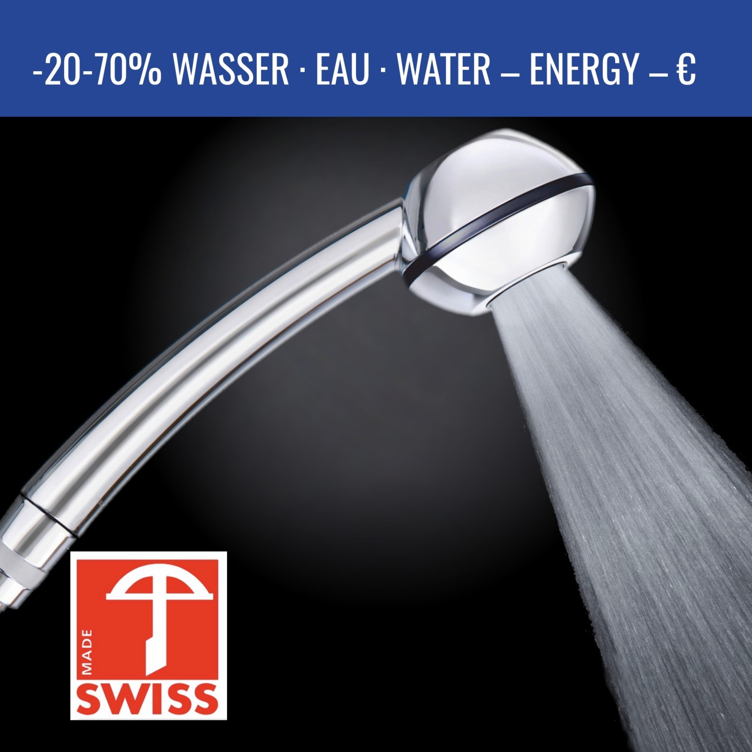 Aquaclic Spar-Duschbrause AquaClic SwissClima Chromfrei