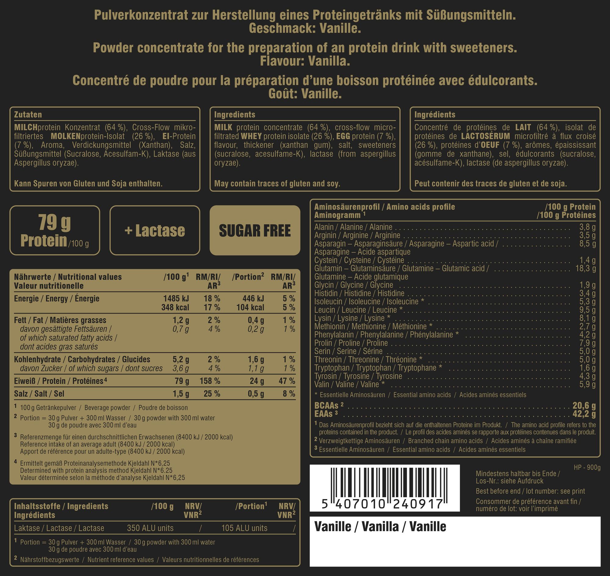 PEAK Hybrid Protein - Geschmack Vanilla