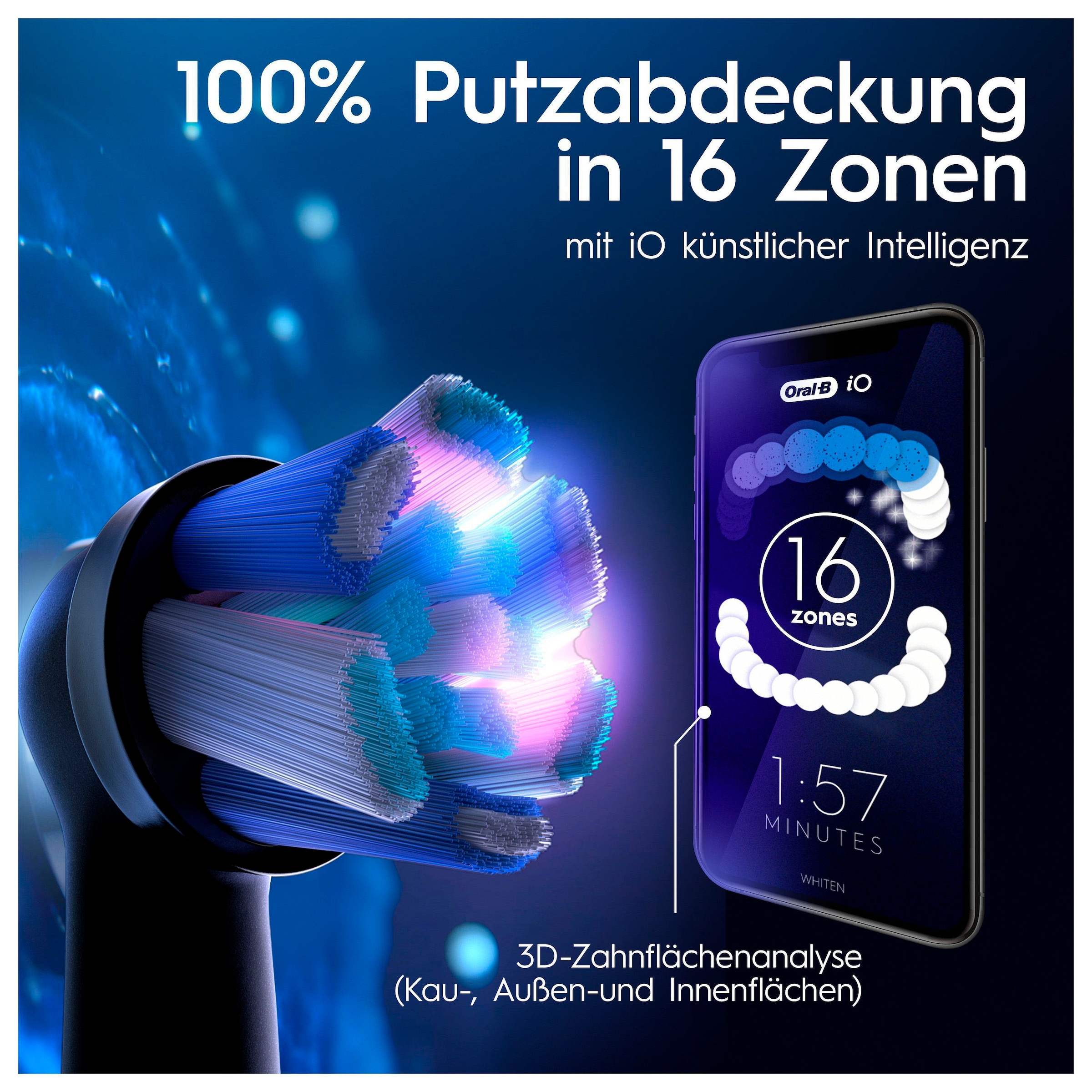 Oral-B Elektrische Zahnbürste »iO 9 Duopack« 3 Stk. Aufsteckbürsten mit Magnet-Technologie, 7 Putzmodi, Farbdisplay & Lade-Reiseetui