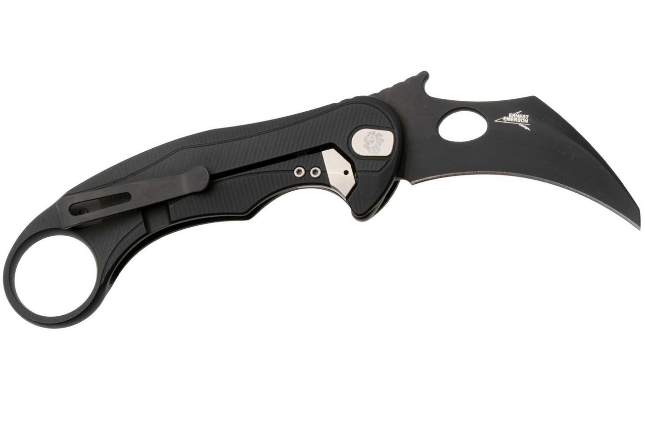 LionSteel L.E.One Mid LE2-BB, Old Black M390, Black Aluminum, karambit zakmes