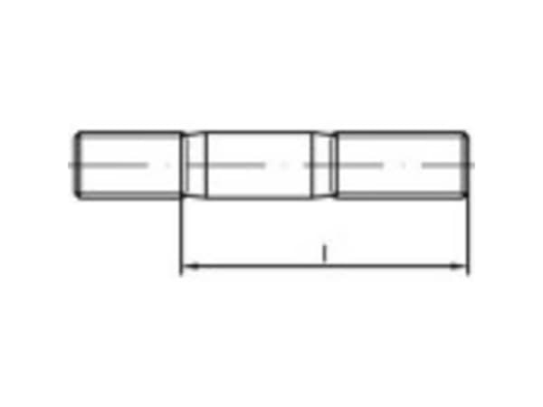 TOOLCRAFT 1061724 Stiftskruer M10 40 mm DIN 835 Rustfrit stål A4 10 stk