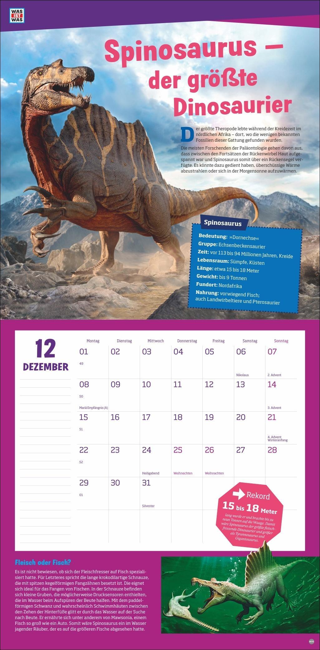 WAS IST WAS Dinosaurier Broschurkalender 2025