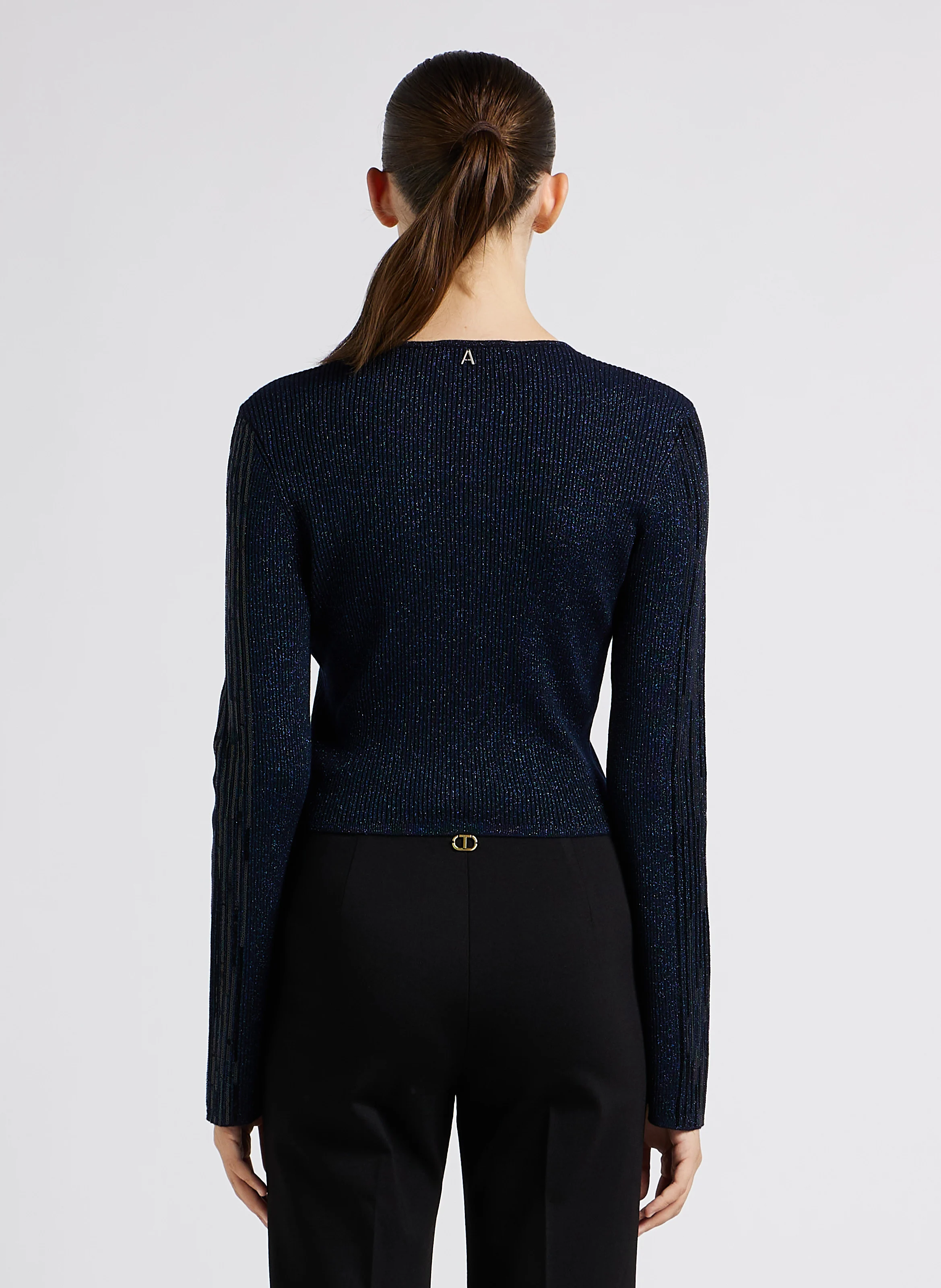 Gilet col rond détails fantaisies | Bleu