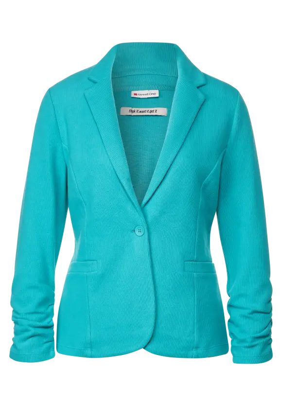 Basic Blazer mit Raffungen - iced green