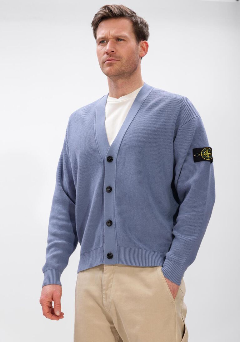 blauwe stone island vest cardigan