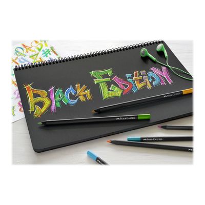 Faber-Castell Black Edition - 12 crayons de couleur - couleurs assorties