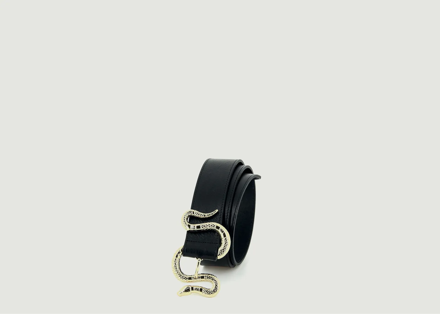 Ceinture Crush Noir Serpent Argenté Herbert Frère Soeur