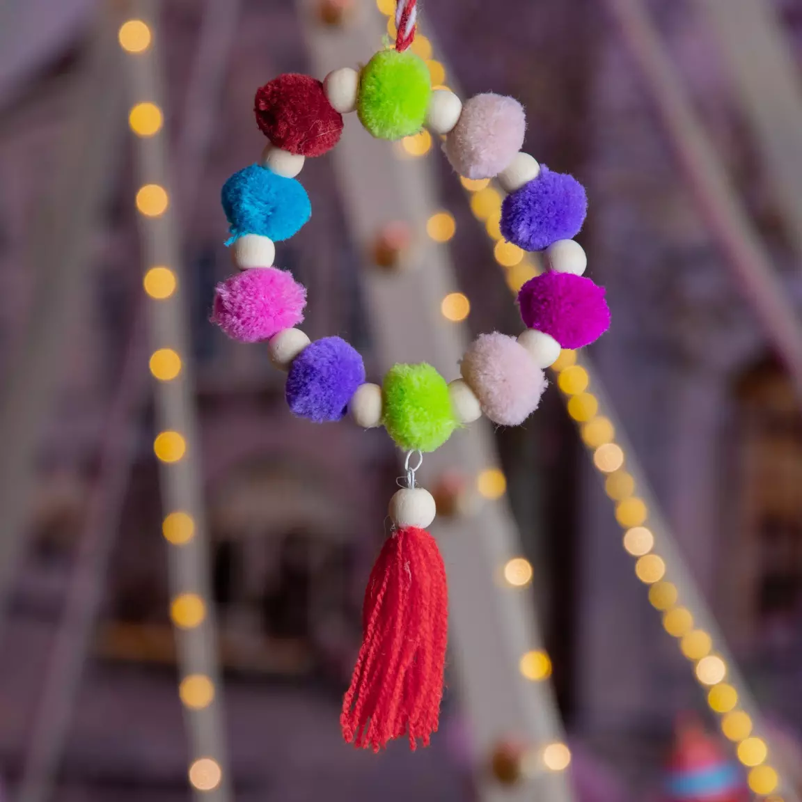 Suspension (H19 cm) Manille de Noël Multicolore