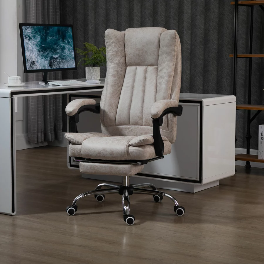 Vinsetto Bürosessel mit Wippfunktion, ergonomisch, Kunstleder SchwarzBeige