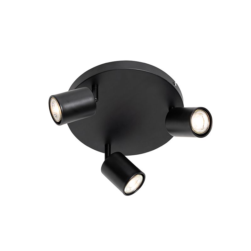Moderne plafondlamp zwart verstelbaar rond 3-lichts - Java
