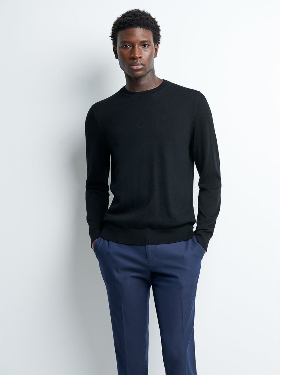 Pull col rond en laine mérinos
