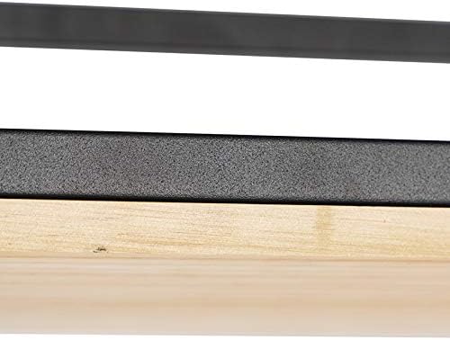 QAZQA - Industrie I Vintage I Industrie I Vintage I Hängelampe I Pendellampe I Pendelleuchte schwarz mit Holz 5-flammig-Licht - Regal I Wohnzimmer I Schlafzimmer - Rechteckig I Länglich - LED geeignet