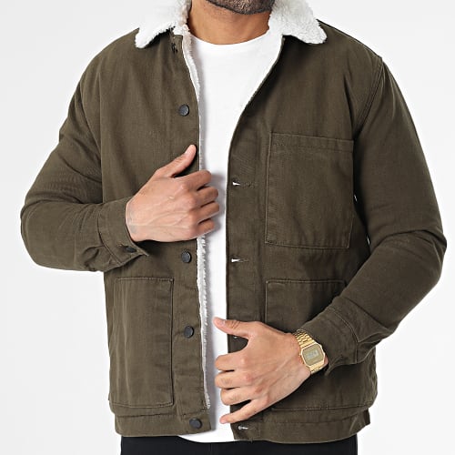 Veste Jean Col Mouton 604-6 Vert Kaki