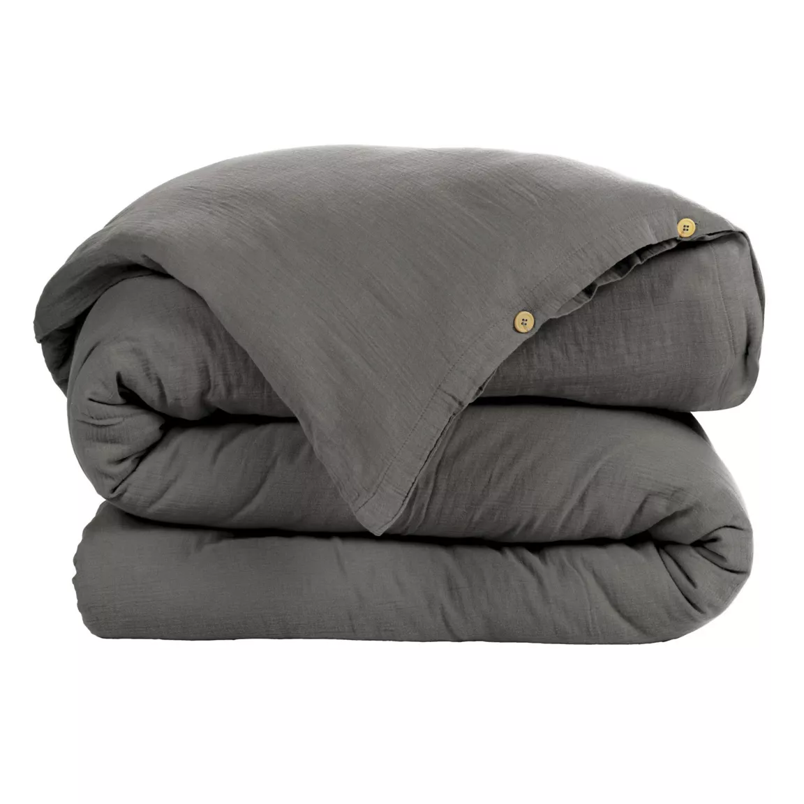 Housse de couette gaze de coton (200 x 200 cm) Gaïa Gris granit