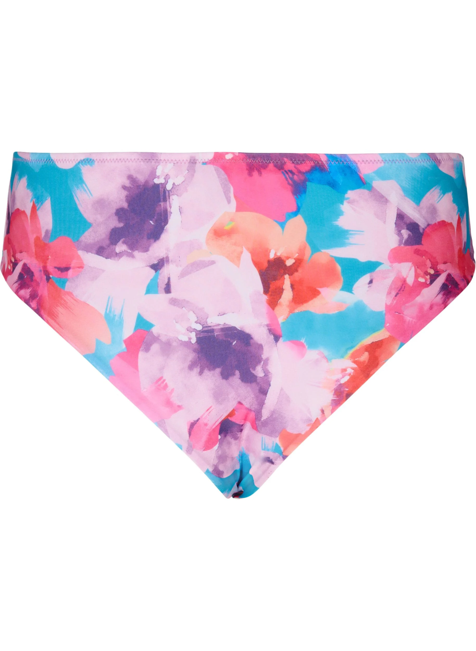 Bikini underdel med print og høj talje