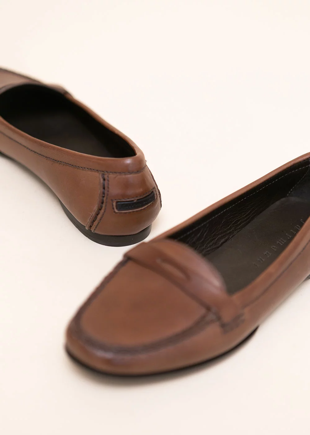 MOCASSIN ROUND MOC CUIR MARRON