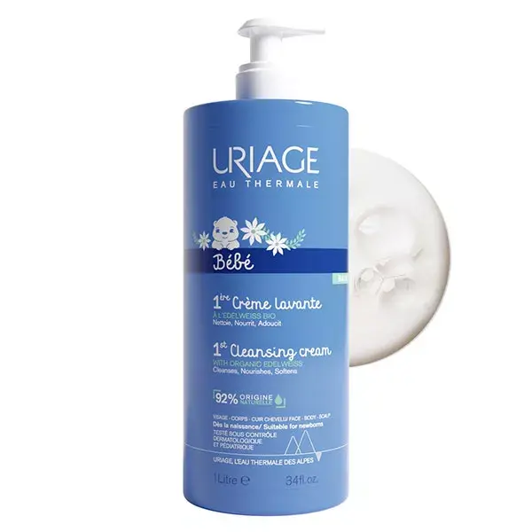 Creme de Limpeza Facial e Corporal Uriage Baby 1st 1L